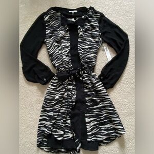 Brand new with tags DKNY silk zebra print dress size L